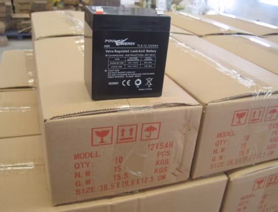 12V 5ah Batería VRLA Batería de ácido de plomo sellada Batería libre de mantenimiento Batería solar Batería de respaldo Batería del sistema de seguridad Batería del sistema de alarma Batería UPS